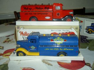Two Banks Blue Sunoco Truck And Phillips 66 Truck Vintage Jmt Marx