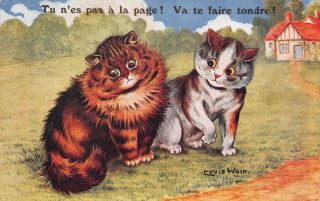 Louis Wain Artwork Postcard Cat Tu N 