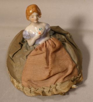 Porcelain Half Doll Pincushion With Legs
