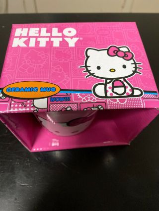 Hello Kitty Stars 12 oz Ceramic Mug,  Pink,  White,  and Blue 2