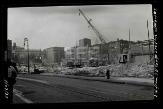 1930 Forsythe Delancey St Construction Manhattan Nyc Old Photo Negative 324b