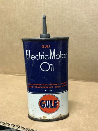 Vintage Gulf Lead Top Gulf Electric - Motor Oil Handy Oiler Gas Oil Empty