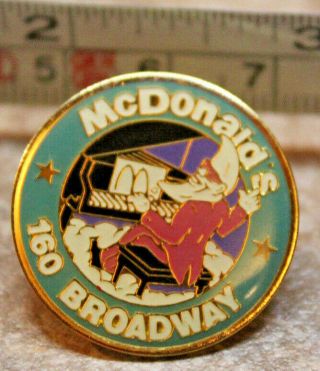 Mcdonalds York 160 Broadway Make It Mac Tonight Collectible Pinback Pin