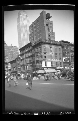 1940 6th Ave 28th St Manhattan Nyc York City Old Photo Negative 406b