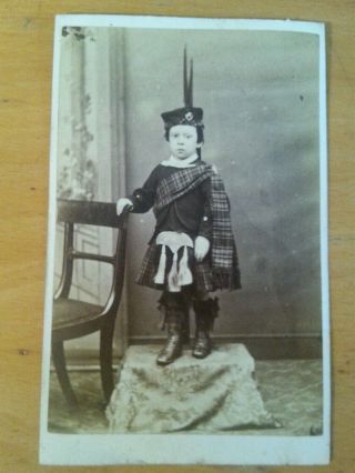 Victorian Cdv Boy In Scottish Highland Dress Kilt Sporran,  Newcastle On Tyne