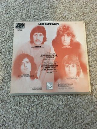 LP LED ZEPPELIN Self Titled 1969 ATLANTIC Speciality Pressing Vinyl Record Album 3