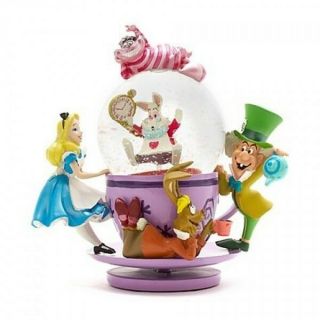 Alice In Wonderland Spinning Mad Hatter Tea Cup Snow Globe N:2233