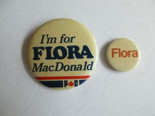 Canada Political Pinback Pin Buttons Macarons - Conservative Flora Macdonald