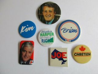 Vintage Canada Political Pinback Pin Buttons Macarons - Past Prime Ministers