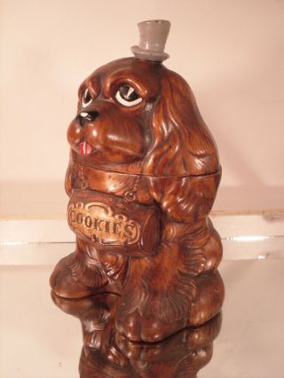 Treasure Craft Dog In Tiny Top Hat Cookie Jar St Bernard California Pottery 1962