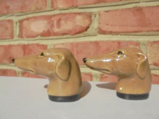 Pair Vintage Rosemeade Pottery Greyhound Dog Salt & Pepper Shakers
