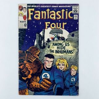 Fantastic Four 45 - 1st Appearance Inhumans - Marvel Comics 1965 - Vg,