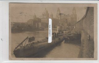 Liverpool Ww1 Captured German U Boat Submarine Rp Relevant Message 1918