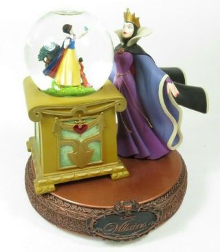 Rare Disney Villains Snow White Music Box,  Evil Queen Snow Globe