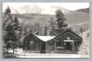 Columbine Lodge Estes Park Colorado Rppc Vintage Sanborn Photo Postcard 1930s