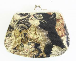 Signare Cats & Kittens Single Section Tapestry Coin Purse