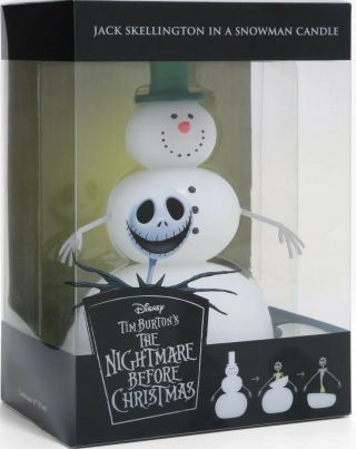 Disney The Nightmare Before Christmas Jack Skellington In A Snowman Candle