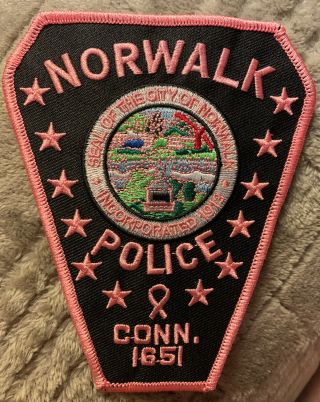 Norwalk Ct Police Breast Cancer Pink Patch