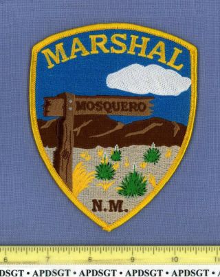 Mosquero Marshal Mexico Sheriff Police Patch Desert Mountain Signpost Fe