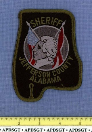 Jefferson County Swat (green) Alabama Sheriff Police Patch State Shape Subdued