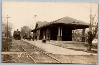 Adel Ia Cm&stp Train Station Rr Railroad Depot Iowa Rppc Real Photo Postcard D2