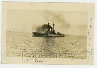 Pre Ww2 1920s Vintage Photograph Us Navy Ship Uss Texas Large Sharp Photo