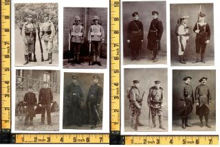 Historic China Photographs Old Tianjin Nationtroops - 8 X Orig Around 1890s/1900