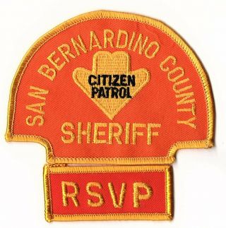 San Bernardino County California Sheriff Citizen Patrol Ca Police Patch