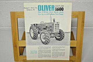 1963 Oliver 1600 Tractor Sales Brochure