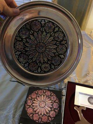 The Creation Rose Stained Glass Plate / And God Said Let There Be Light