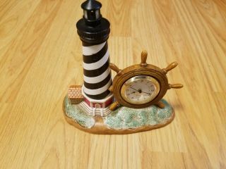 Lefton China Cape Hatteras Lighthouse Clock 10632 Geo Z.  Lefton 1995