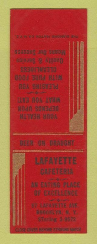 Matchbook Cover - Lafayette Cafeteria Brooklyn Ny Sample