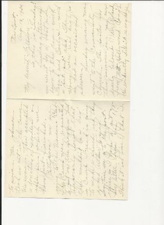 Vintage Handwritten Letter August 19 1924,  2 Page W/envelope