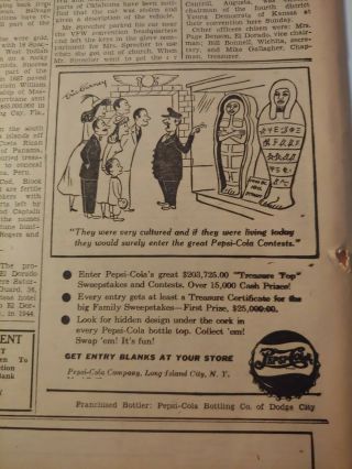 1948 Kansas Newspaper Pages J7591 - Pepsi - Cola Cash Contest - Set Of 4 Ads