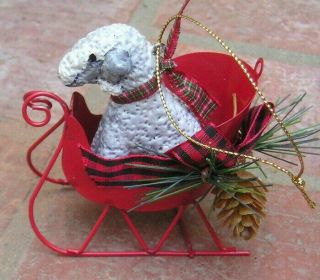 Bedlingtonterrier In A Sleigh Christmas Tree Ornament
