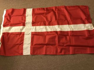 Dura - Lite 3x5 Ft Red & White Danish (denmark) Nylon Flag Usa Made In The Box
