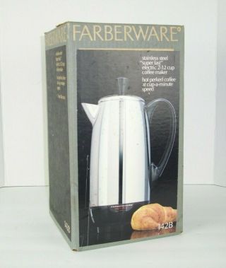 Faberware Coffee Maker Percolator Model 142b Fast 2 - 12 Cups A3