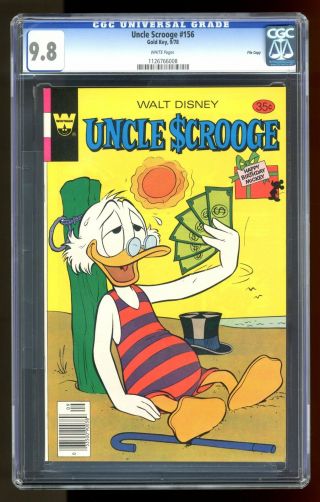 Uncle Scrooge 156 Cgc 9.  8 1978 Dell/gold Key/gladstone/gemstone 1126766008