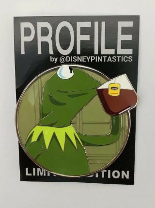 Disney Fantasy Muppets Kermit The Frog Sipping Tea Cup Profile Pin Le 50