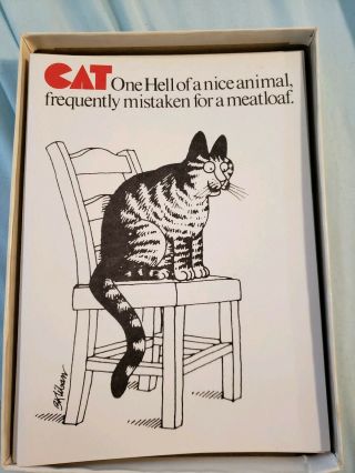 10 Vintage Kliban Meatloaf Cat Cards