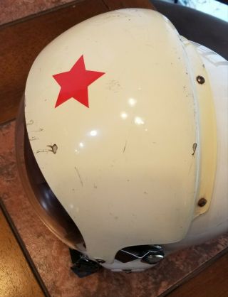 Vintage China Airforce Mig - 21 Fighter Pilot Flight Helmet Red Star 3