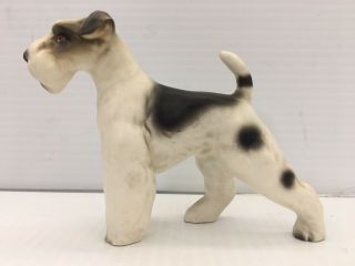 Vintage Porcelain Ceramic Wire Fox Terrier Dog Figure