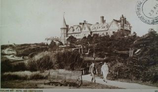 Totland Bay Uk Postcard Early 1900s Isle Of Wight Hotel Coastguard Stamp