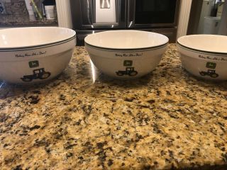 Gibson John Deere Dinnerware Set Of 3 Mixing Bowls 10 In 9 In 8 In Nesting Bowls