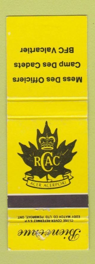 Matchbook Cover - Acer Acerport Canadian Military Bfc Valcartier Qc
