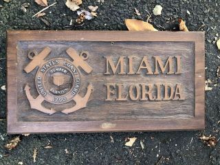Vintage Miami Florida Us Coast Guard Sign