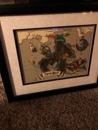 Peter Pan Pirate Map (neverland) Framed Pin Set Le Disney Store 672/1953