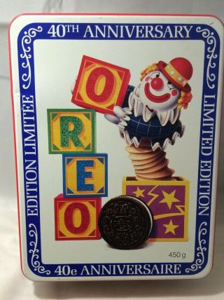 Oreo 40th Anniversary Limited Edition Tin With Jack In The Box & Blocks B6 1