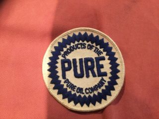 Vintage Products Of The Pure Oil Company Service Uniform Patch Sew On Pure Round