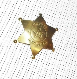 Brass Fox Stamp U.  S.  Deputy Badge Look,  Read